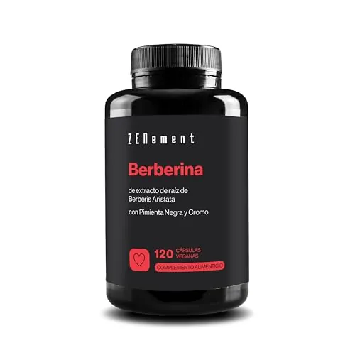Berberina - Berberis aristata - Pimienta Negra y Cromo 120 Cápsulas Veganas