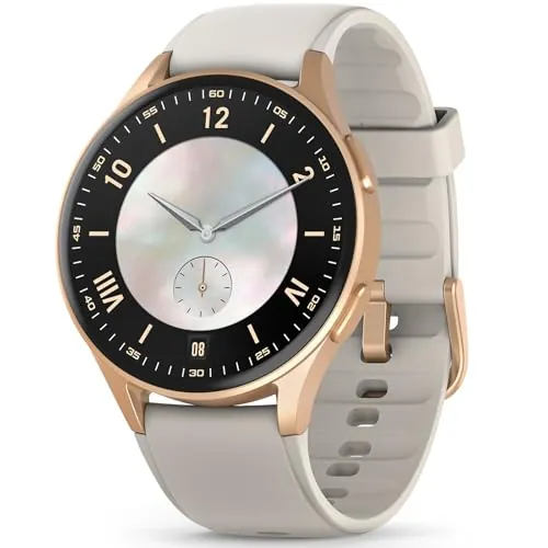 Reloj inteligente para mujeres con GPS incorporado y Alexa (hacer/responder llamada), rastreador de fitness AMOLED de 1.32" con altímetro y brújula para senderismo y carrera, monitor de HRV/sueño/SpO2