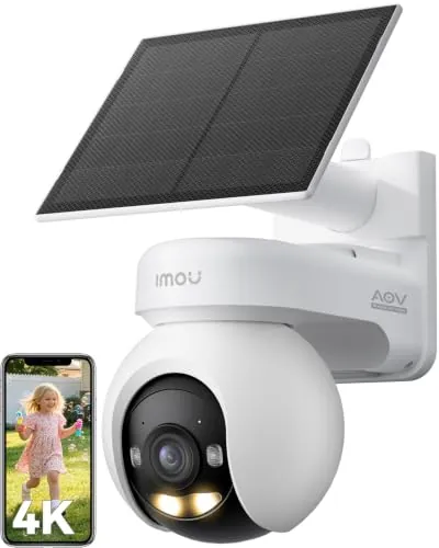 Imou 4K Cámara Vigilancia WiFi Exterior Solar Sin Cables, Batería 10000mAh