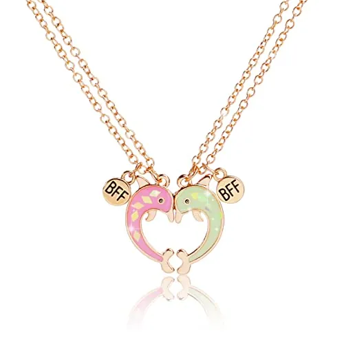 2 Piezas, Adorables BFF Collares para 2, Best Friends Collares con Colgante de Delfín Dorado, Collar de la Amistad, Joyería de Amistad para Mujeres Niñas Madres Amigos Hermanas Parejas