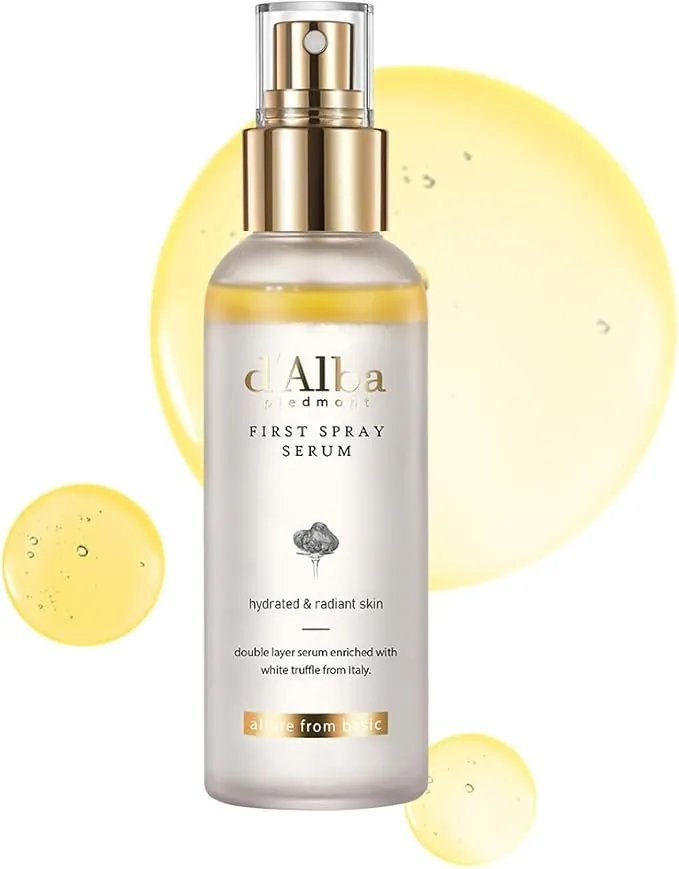 d'alba First Spray Serum con Trufas Blancas Italianas, Cuidado de la piel vegano, bruma facial hidratante para todo tipo de piel, spray multifuncional, Skincare coreano (100ml)