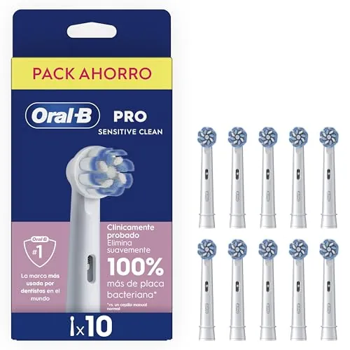 Oral-B Sensitive Clean Cabezales de Recambio Originales, Blanco, Pack de 10