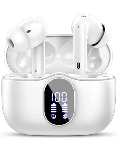Auriculares Inalámbricos Bluetooth, Auriculares Bluetooth 5.3, HiFi Estéreo | Reducción de Ruido, HD Micrófono, Pantalla LED, 13 mm Controlador dinámico, IP7 Impermeable 36H Cascos Inalambricos