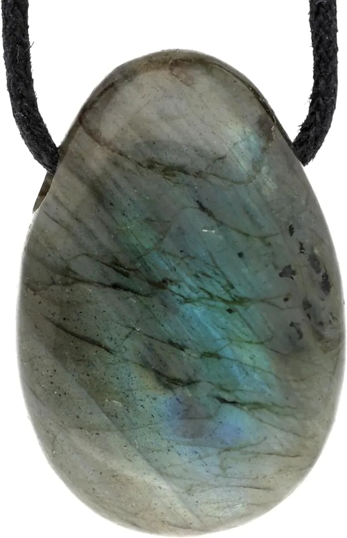 Lebensquelle Plus Colgante de gota de labradorita | colgante de gota de piedra perforada con cinta de algodón | colgante de piedras preciosas, Algodón, Labradorita