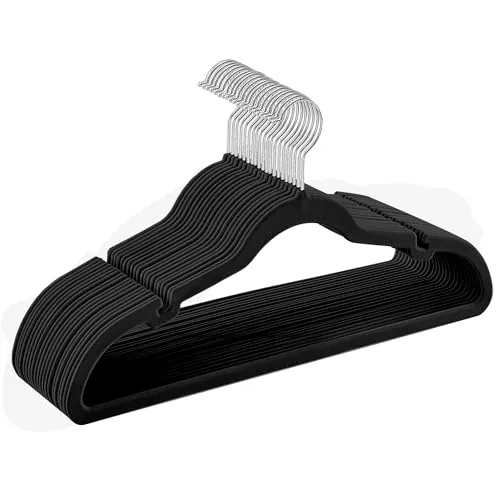 SONGMICS Perchas de Terciopelo, Juego de 20 Piezas, Antideslizantes