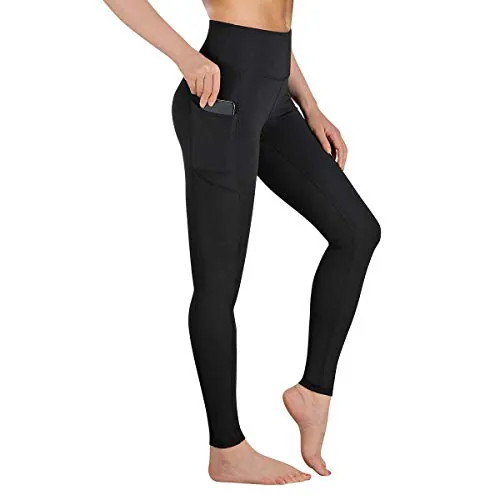 Occffy Leggins Mujer Cintura Alta Mallas Deporte Mujer Fitness Pantalones Deporte Mujer Leggings Deportivos para Running Training Estiramiento Yoga y Pilates P107(Negro Mate, XL)
