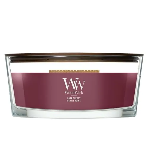 WoodWick Vela perfumada | Vela elíptica | Dark Cherry | Regalos perfectos para mujeres