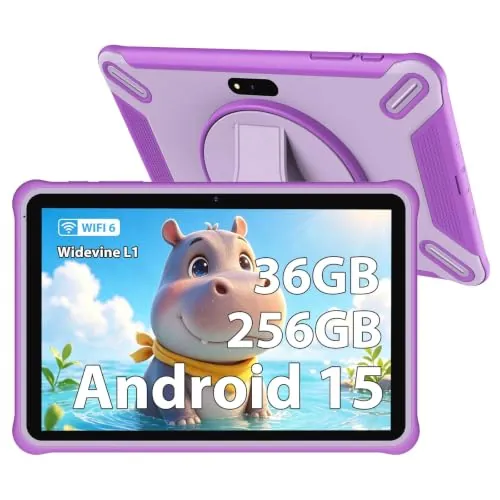 DOFACESH Tablet 10 Pulgadas con Android 15.0, 36GB RAM+256GB ROM (SD Expandible), Control Parental, Widevine L1/Pantalla HD IPS/5MP+2MP/5G WiFi 6/Bluetooth-Tablet Educativo (Rosa)