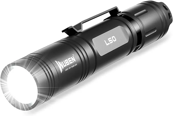 WUBEN L50 Linterna 1200 Lumens USB Recargable Linterna LED Alta Potencia,IP68 Impermeable linterna táctica policía con Función de Memoria,5 Modos para Camping Montañismo Senderismo Emergencia