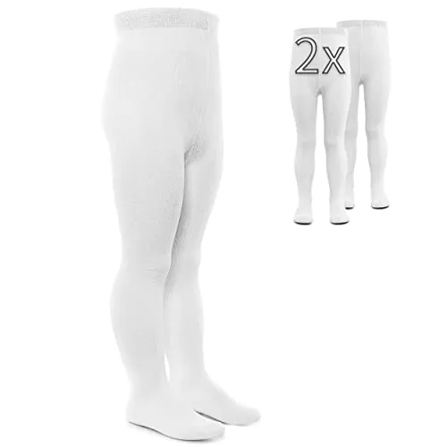 LaLoona Pack Leotardos Bebe - 2 Pares Pantimedias para Niña y Niño - Polainas Bebe Algodón - Lavables a Máquina - Unisex