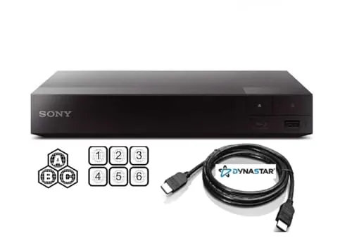 Region Free BLU-Ray Player Compatible with Sony BDP-S1700 Multi Region Code Free | BLU-Ray Regions A, B, C | DVD Regions 0-8 with Dynastar 6FT HDMI Bundle