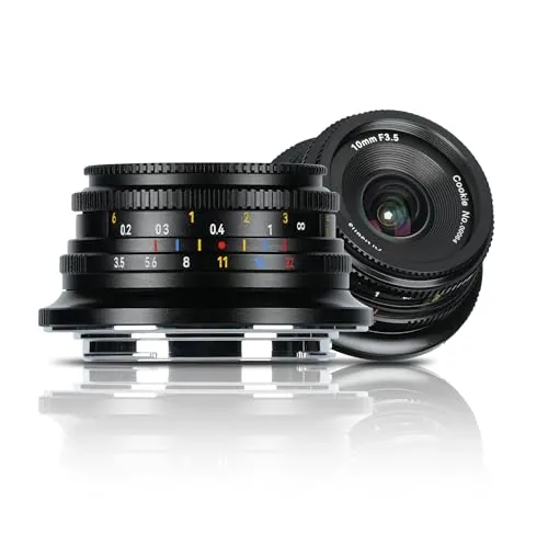 7artisans Lente de MF10 mm F3.5 de Enfoque Fijo Gran Angular APS-C, cámaras sin Espejo, Compatible con Fujifilm Fuji X-H/T/T30/S/E/A Series Fuji X-E2 Fuji X-T2