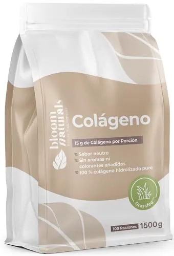 Colágeno Hidrolizado en Polvo 1500g (1,5 kg) – 100 Raciones – Colageno Hidrolizado con Vitamina C, Sabor Neutro – Péptidos de Colágeno Tipo I y III –Envasado y Analizado en Alemania -Collagen Peptides
