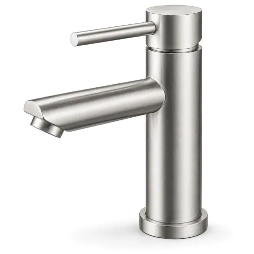 Ibergrif M11103 Grifo de Lavabo Monomando, Mezclador Baño Níquel Cepillado