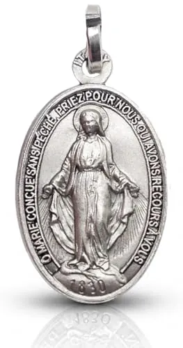 I G J LA MEDALLA MILAGROSA EN PLATA DE LEY 925 - LA ORIGINAL - 100% MADE IN ITALY - LAS MEDALLAS DE LOS SANTOS PATRONOS