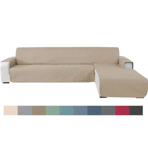 Ystyle Funda Sofa Chaise Long 3 Plazas, 255cm, Beige