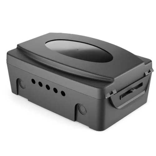 deleyCON Caja para Cables Exterior Grande, IP54, para Cables Eléctricos | Caja de protección eléctrica resistente a la intemperie para uso exterior, protección segura para regletas - Negro