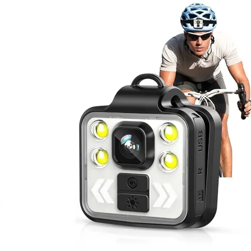 ZKLGS Cámara Corporal, Grabadora de vídeo con cámara Corporal Personal, cámara Corporal 1080P con Brillo LED, Cabezal de cámara policial portátil, duración de batería de 5 a 6 Horas(with 32G Card)