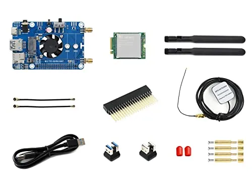 Waveshare SIM7600G-H M.2 4G Hat for Raspberry Pi LTE CAT4 High Speed Global Coverage Multi Band 4G/3G/2G Communication and GNSS Positioning