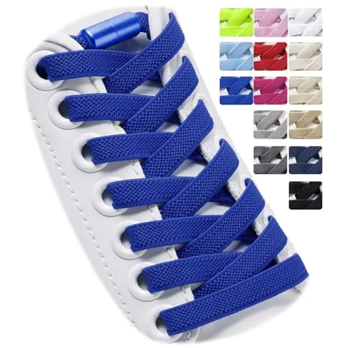 Puzeam 2 Pares de Cordones Elásticos para Zapatillas azul real 120