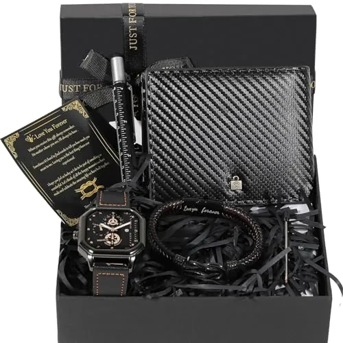 BSTcentelha Juego de Regalo para Hombre, Reloj Juego de Regalo para Hombre, día del Padre, día de San Valentín, Boda, Navidad, Novio, Regalo（SetC）