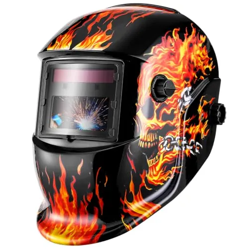 Deko Careta Soldar de Color Verdadero, Grande Pantalla Grande Casco de Soldador Oscurecimiento Automático Energía Solar, Trabajar Largas Horas, Batería Intercambiable
