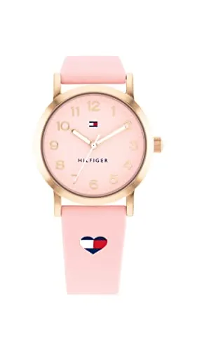 Tommy Hilfiger Reloj con Movimiento de Cuarzo de Tres Manecillas para Jóvenes con Correa de Silicona Rosa - 1720038