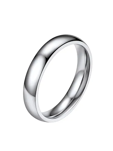 PROSTEEL Simple Anillo de 4 mm ancho, Alianza de Boda Compromiso Personalizable