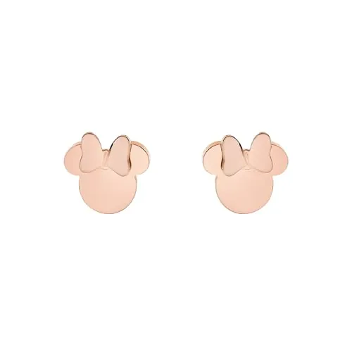 Disney Minnie Pendientes para niña de acero inoxidable, talla única, Joyas Disney
