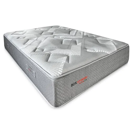 Duérmete Online - Colchón Viscoelástico Híbrido Box Hybrid con Núcleo de Muelles Ensacados, Confort Óptimo, Grosor 26cm, Firmeza Intermedia, Antiácaros Antibacteriano e Hipoalergénico 135 x 200