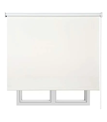 Estores enrollables Opacos Premium, Estor Opaco para Máxima Privacidad con Fácil Instalación en Techo o Pared, Persiana Opaca para Salon o Dormitorio STORESBASIC Hueso 140x250