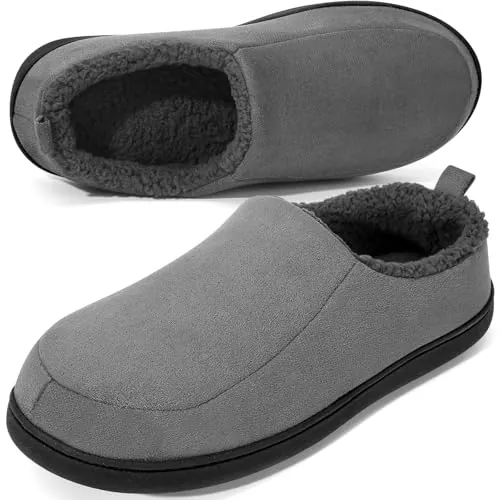 Anmerl Zapatillas para Hombre y Mujer con Espuma Memoria Pantuflas Invierno Cálidas Mocasín Zapatos de Estar por Casa, con Forro Suave de Felpa y Suela de Goma Antideslizante, Interiores y Exteriores