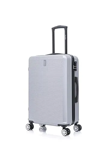 CELIMS - Maleta Mediana Gris Rígida con 4 Ruedas Ligera Facturación 20kg 65cm | Cerradura Integrada | ABS | Maleta Mediana con 4 Ruedas 65cm | Maleta de Fin de Semana | Gris