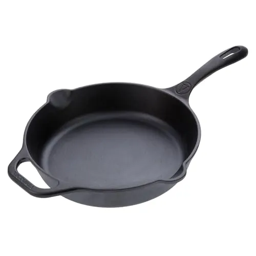 VICTORIA Sartén Hierro Fundido Curado Inducción 25cm, Apta para Fuego, Barbacoa, Horno, Vitrocerámica, Gas, Cast Iron Skillet Curada para Crear Antiadherente Libre de Tóxicos sin PTFE ni PFOA
