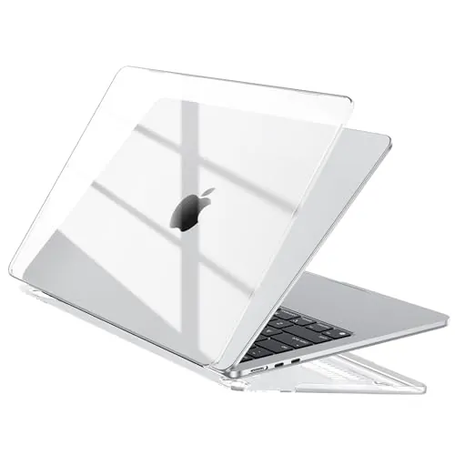 EooCoo para Funda MacBook Air 13 Pulgadas M5 M4 M3 M2 Cristal Transparente
