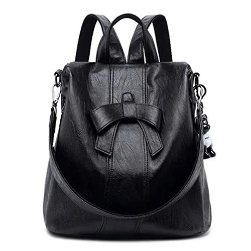 DEERWORD Mujer Bolsos Mochila Casual Bandolera Marca Mediano Antirrobo Italianos PU Cuero 6557 1 piezas Fekete V5