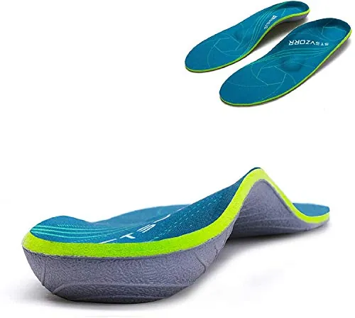 Plantilla de soporte del arco para la fascitis plantar, alivio del dolor del talón plano, absorción de impactos, plantilla cómoda antifatiga, verde (EU41-42(27cm), Verde)