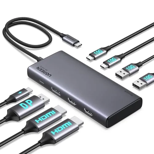 UGREEN Revodok Pro 308 Hub USB C 8 en 1 Docking Station Triple Pantalla