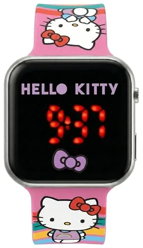 Clondo Reloj de pulsera digital LED para niño y niña, función fecha, formato 12/24 horas, gadget oficial, regalo, Hello Kitty 25