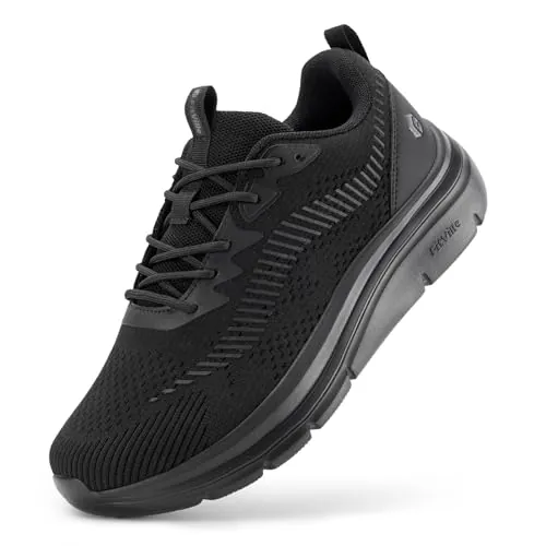 FitVille Zapatillas Hombre Extra Anchas Caminar Transpirables Negro 43 EU