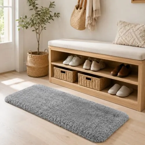 BEIMO Alfombra Pelo Largo, Shaggy Moderna Alfombras Salón, Suave, Antideslizante, No Pierde Pelo Alfombra para Dormitorio, Habitacion, Gris, 80x150cm