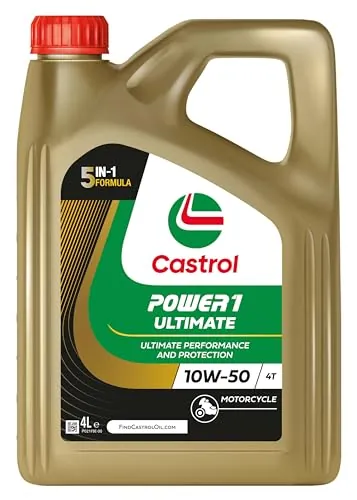 Castrol POWER1 ULTIMATE 4T 10W-50 Aceite de moto totalmente sintético, 4L