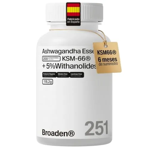 200 Comprimidos Ashwagandha KSM-66® 300mg Dosis Máxima para 100 días.