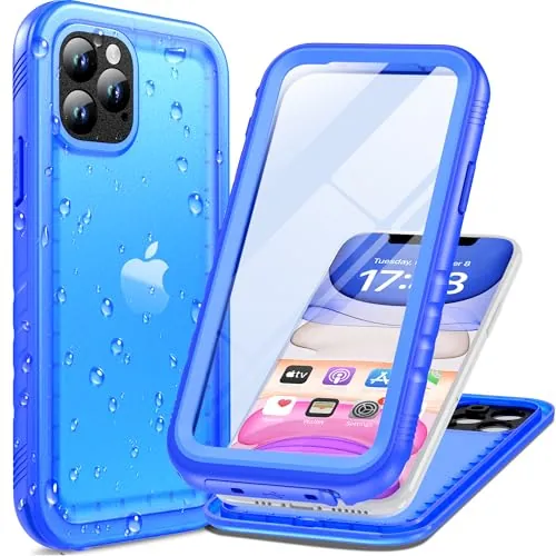 Cozycase Top Funda 360 Antigolpes Impermeable para iPhone 11 Pro, Azul