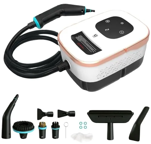 Vaporeta Limpieza Hogar, 4 Bar Limpiador A Vapor Vaporeta De Mano Steam Cleaner Vaporeta Limpieza Hogar Potente PortáTil Maquina de Vapor Limpieza Sofa Coche Cocina, 1500w, 1250ml