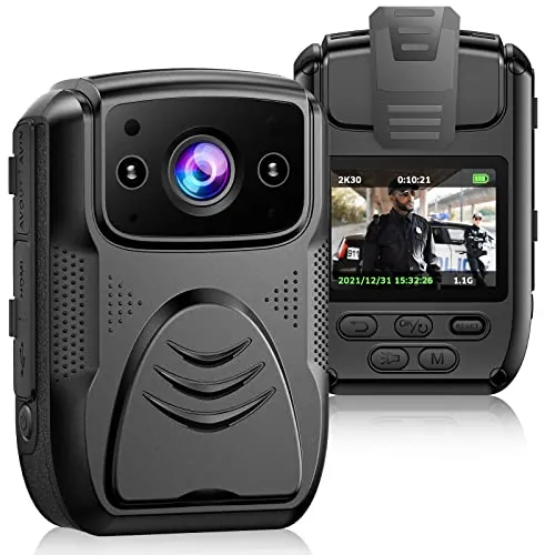 CAMWORLD Cámara Corporal 4K de 40 MP con grabación de Audio y Video, WiFi, GPS y batería de 4000 mAh para policías, IP65, Impermeable, visión Nocturna
