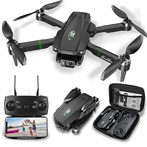 Drones con Camara 1080P Adultos, Dron para Adultos/Niños 1080P Quadcopter RC Drones Plegable, Aterriza con Un Clic, 3D Flip. Regalos para Niñas/Niños