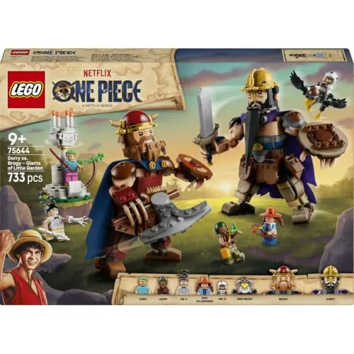 LEGO One Piece Dorry vs. Brogy: Gigantes de Little Garden 75644 | Juguetes para niños de 9+ años, 2 figuras de acción y 5 minifiguras, juguete interactivo, regalo de cumpleaños, 733 piezas