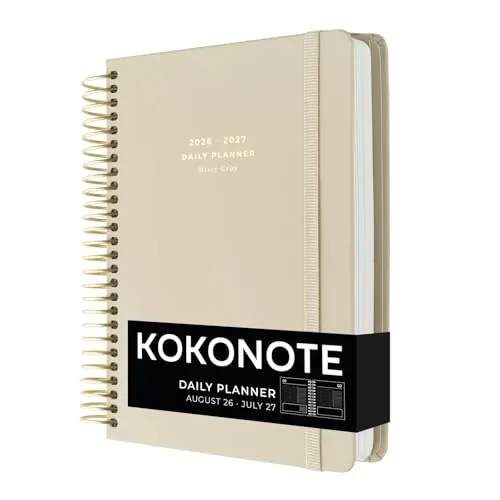 Kokonote Agenda 2026 2027 Dia por página A5 Misty Gray