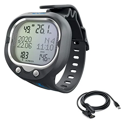 SEAC Screen + USB, Ordenador Submarino de muñeca para Buceo con una o más Mezclas y Freediving